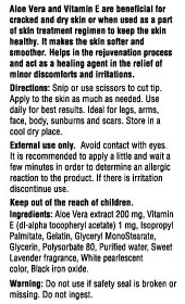 Aloe Vera with Vitamin E Supplement Facts